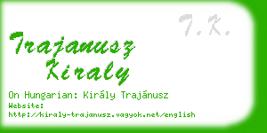 trajanusz kiraly business card