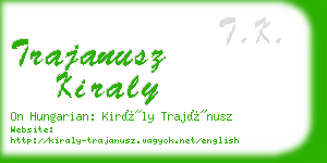 trajanusz kiraly business card